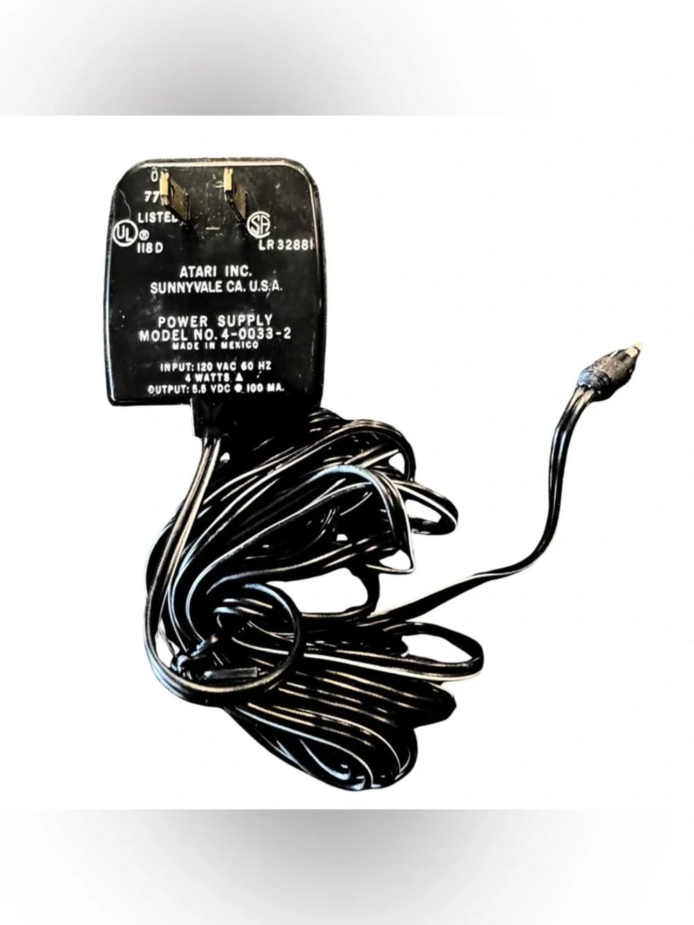 Original Atari Power Supply Adapter Model 4-0033-2 5.5V DC 100mA Vintage Console